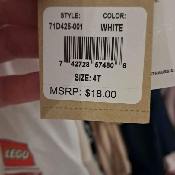 NWT Levi's Legos short sleeve toddler shirt - Picture 2 of 2